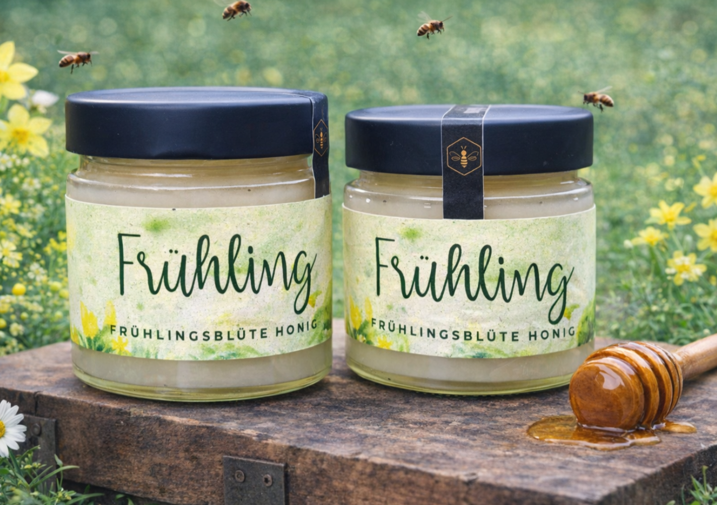 Frühlingsblüte Honigglas