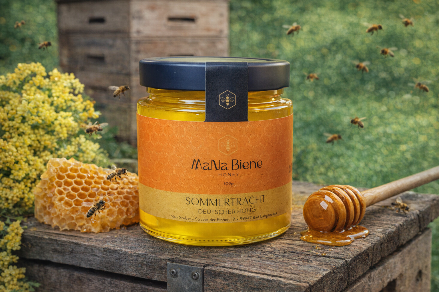 MaNa.Biene Sommertracht – Regionaler Deutscher Honig (500g)